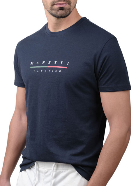 Ανδρικό T-shirt κοντό μανίκι Manetti casual blue