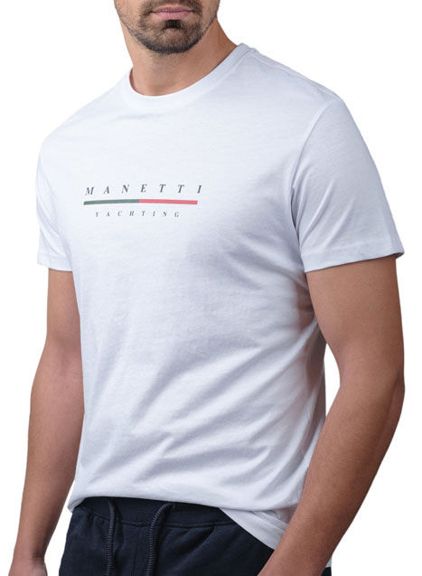 Ανδρικό T-shirt κοντό μανίκι Manetti casual white