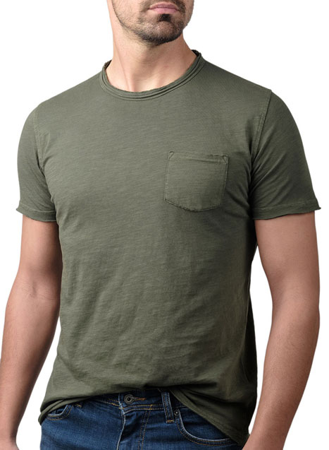 Ανδρικό T-shirt κοντό μανίκι Manetti casual khaki green