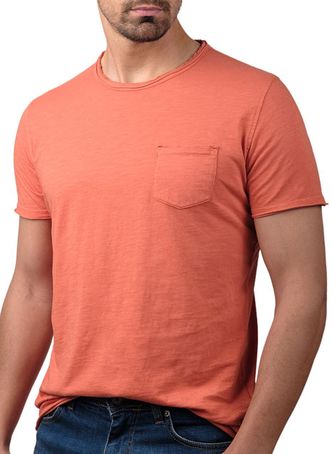 Ανδρικό T-shirt κοντό μανίκι Manetti casual orange