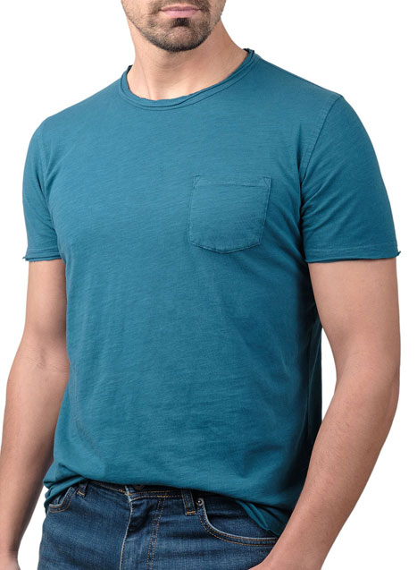 Ανδρικό T-shirt κοντό μανίκι Manetti casual petrol blue