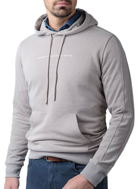 MEN'S HOODED SWEATSHIRT MANETTI CASUAL  STONE GREY