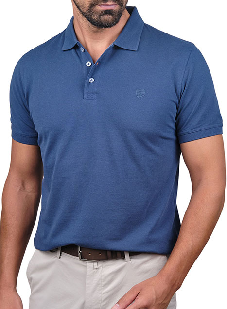 MEN'S MANETTI POLO CASUAL  DENIM BLUE