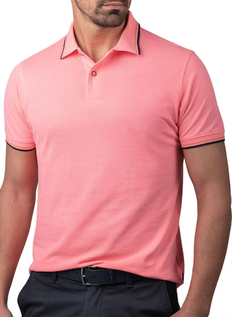 Ανδρικό Polo Manetti casual bubblegum pink