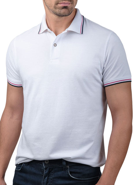 MEN'S MANETTI POLO CASUAL  WHITE