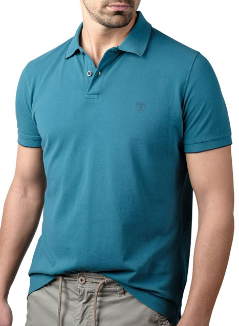 MEN'S MANETTI POLO CASUAL  PETROL BLUE