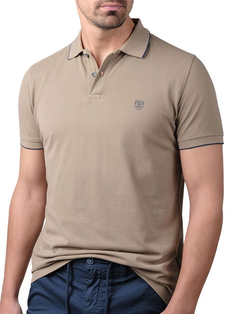 Ανδρικό Polo Manetti casual khaki beige