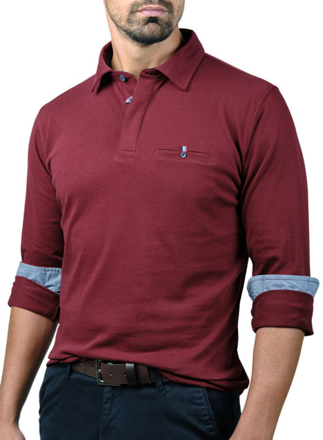 MEN'S MANETTI POLO CASUAL  BORDEAUX