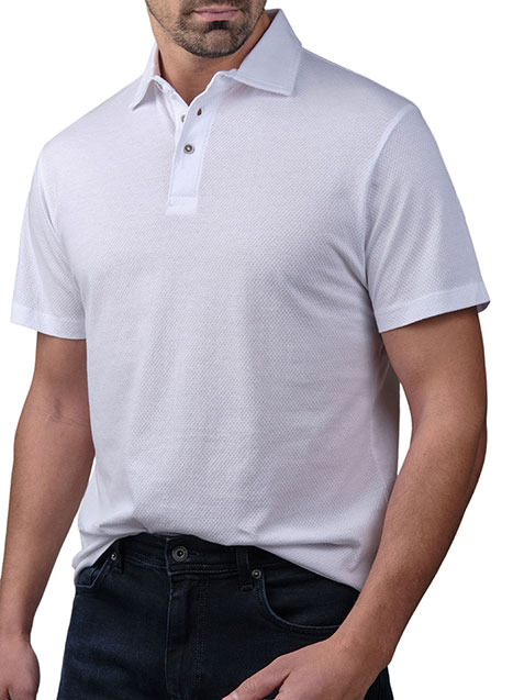 MEN'S POLO WAFFLE MANETTI CASUAL  WHITE