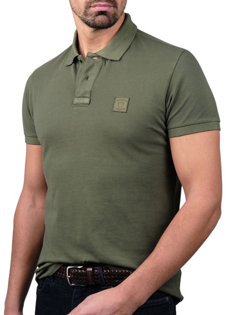 Ανδρικό Polo Manetti casual khaki green