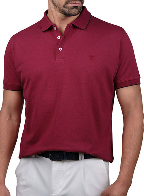 Ανδρικό Polo Manetti casual dark red