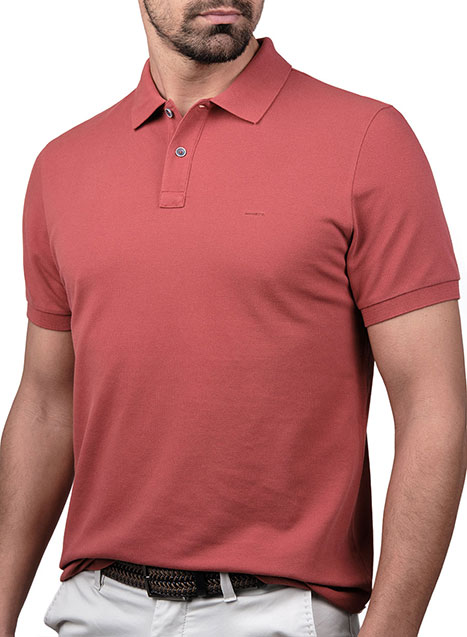 MEN'S MANETTI POLO CASUAL  CINNABAR