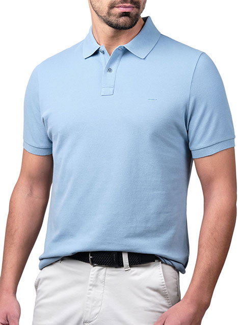 Ανδρικό Polo Manetti casual light blue