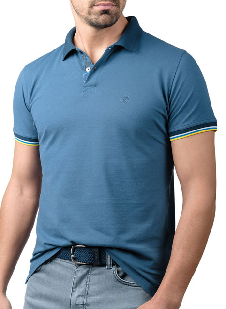 Ανδρικό Polo Manetti casual light blue