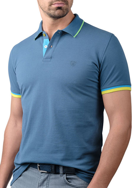 MEN'S MANETTI POLO CASUAL  LIGHT BLUE