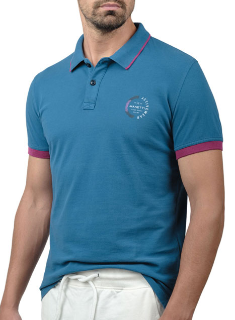 Ανδρικό Polo Manetti casual blue