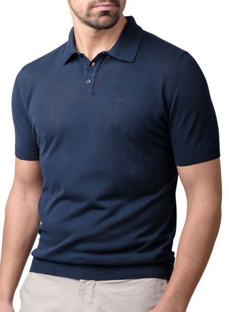 Ανδρικό Πλεκτό polo Manetti casual blue