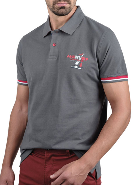 Ανδρικό Polo Manetti casual grey