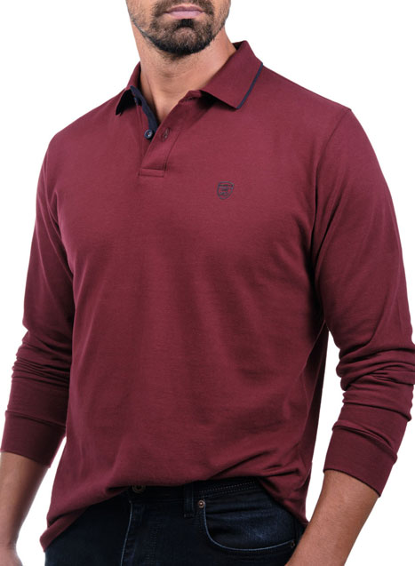 MEN'S MANETTI POLO CASUAL  BORDEAUX