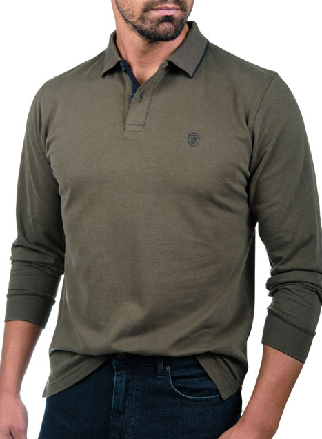 Ανδρικό Polo Manetti casual khaki green