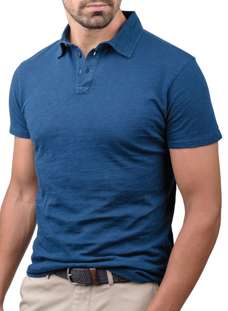 Ανδρικό Jersey Indigo Polo Manetti casual blue