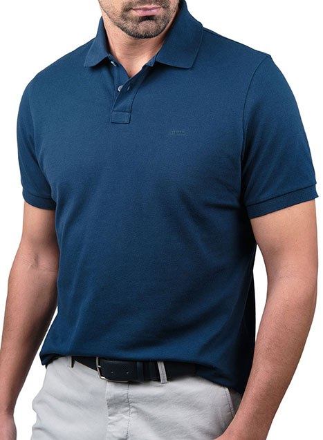 Ανδρικό Polo πικέ Manetti casual blue