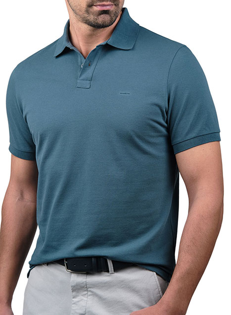 Ανδρικό Polo πικέ Manetti casual petrol