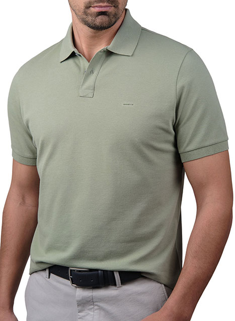 Ανδρικό Polo πικέ Manetti casual sage