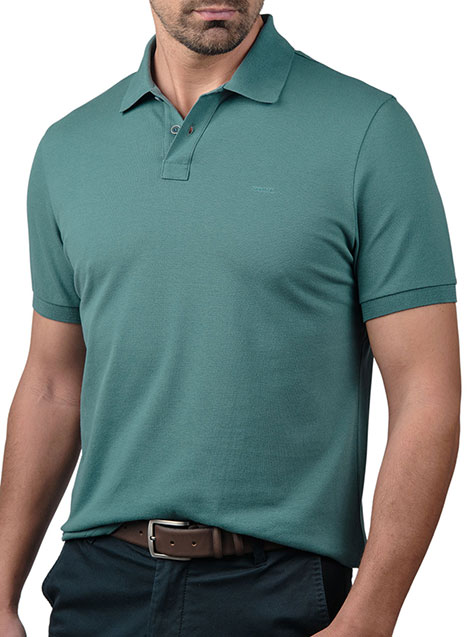 Ανδρικό Polo πικέ Manetti casual sea green