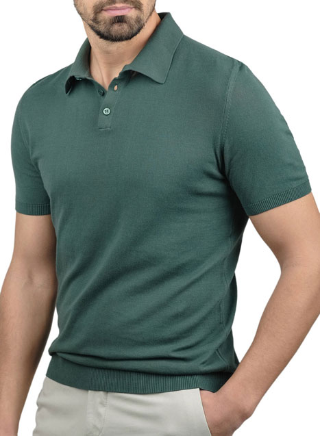 MEN'S MANETTI KNITTED POLO CASUAL  GREEN