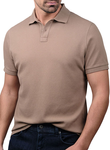 MEN'S POLO WAFFLE MANETTI CASUAL  FANGO