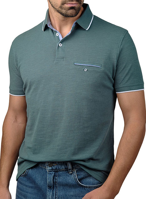 Ανδρικό Polo Manetti casual grey blue