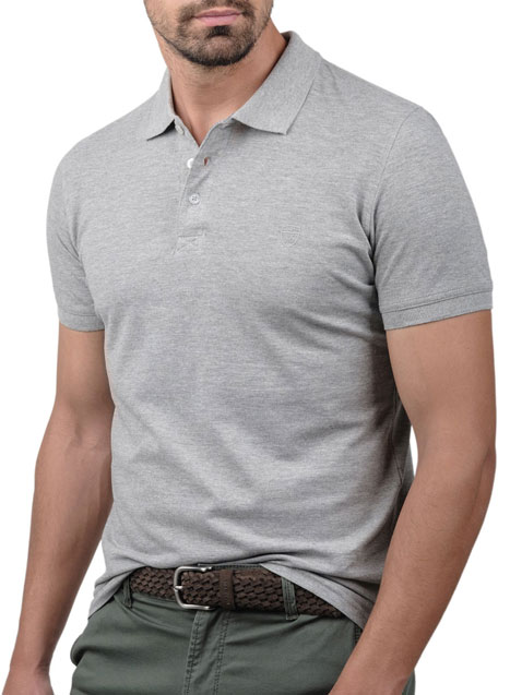 Ανδρικό Polo Manetti casual grey melange