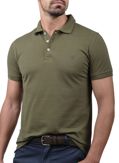 Ανδρικό Polo Manetti casual khaki green