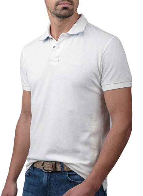 Ανδρικό Polo Manetti casual natural white