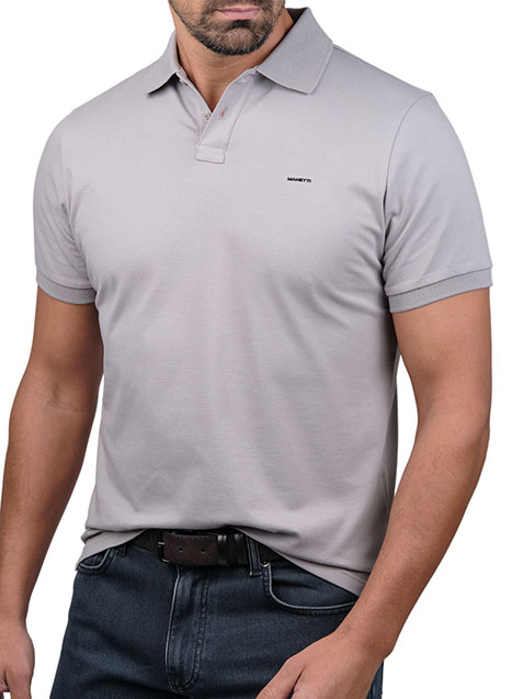 Ανδρικό Polo manetti konto maniki casual flint grey