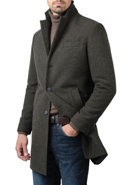 MEN'S ΠΑΛΤΟ MANETTI CASUAL  GREY GREEN