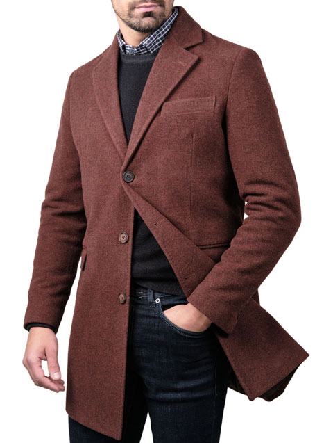 MEN'S ΠΑΛΤΟ ΤΡΙΚΟΥΜΠΟ MANETTI CASUAL  RUST