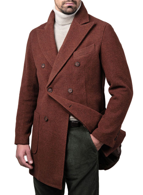 MEN'S ΣΤΑΥΡΩΤΟ ΠΑΛΤΟ MANETTI CASUAL  RUST