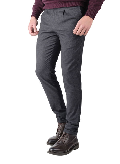 MEN'S ΠΑΝΤΕΛΟΝΙ CHINOS ΜΕ ΠΙΕΤΕΣ CASUAL  DARK GREY
