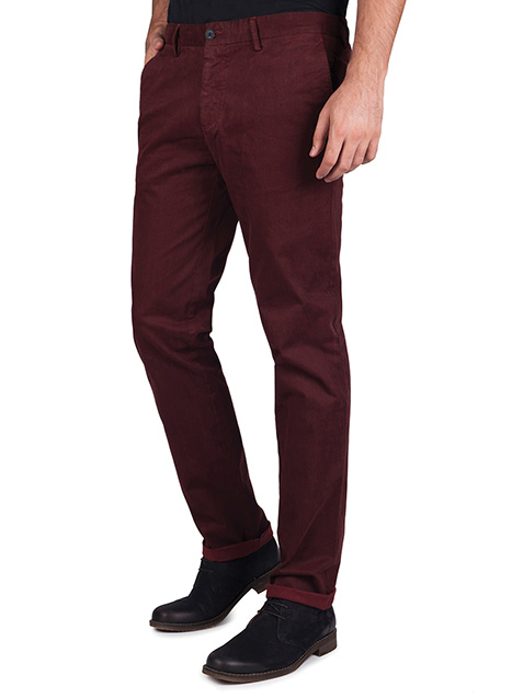 MEN'S MANETTI TROUSER CHINOS CASUAL COTTON WITH ELASTAN CHERRY RED