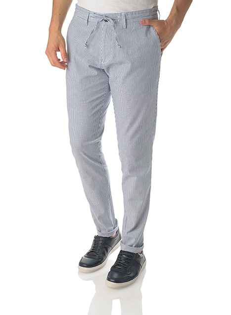 Ανδρικό Παντελόνι φόρμα με κορδόνι casual indigo-white