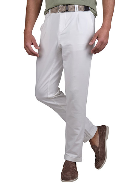 Ανδρικό Παντελόνι chinos Manetti casual white