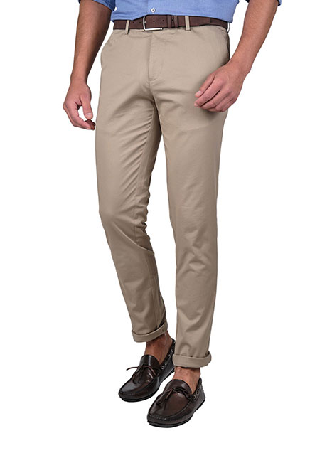 Ανδρικό Παντελόνι chinos Manetti casual light beige