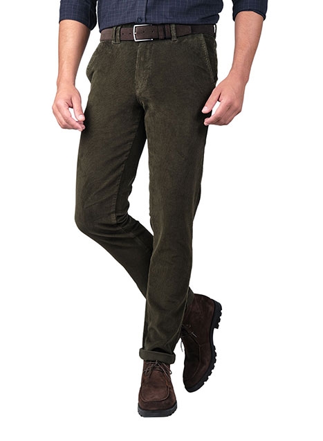 Ανδρικό Κοτλέ παντελόνι chinos Manetti casual dark green