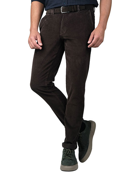 Ανδρικό Κοτλέ παντελόνι chinos Manetti casual brown