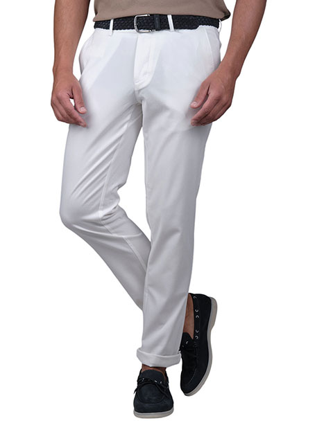 MEN'S MANETTI TROUSER CHINOS CASUAL  WHITE