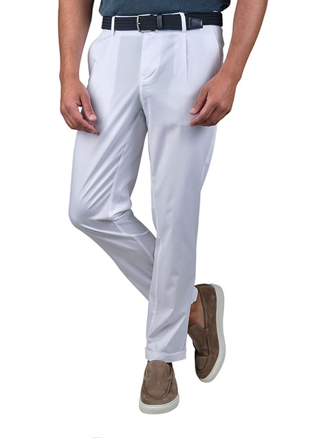 MEN'S MANETTI TROUSER CHINOS CASUAL  WHITE