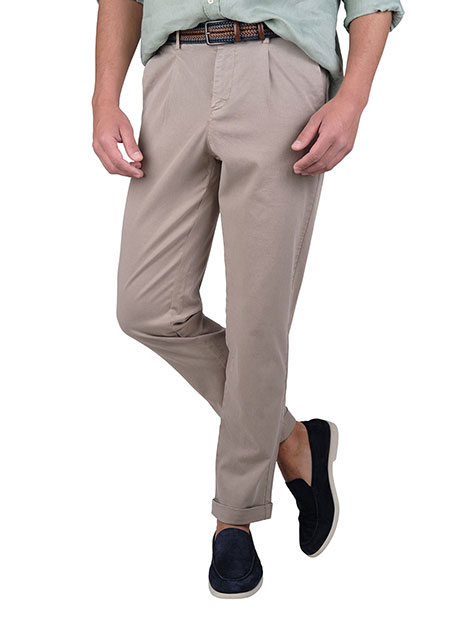 Ανδρικό Παντελόνι chinos Manetti casual fango