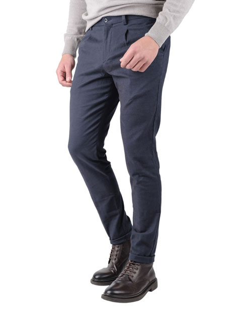 Ανδρικό Παντελονι chinos με πιέτες casual blue